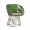 Sillón comedor exterior pies de aluminio cuerdas Bela Rope colección Cala de Kettal.