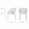 Sillón comedor exterior pies de teca con cuerdas Bela Rope colección Cala de Kettal.