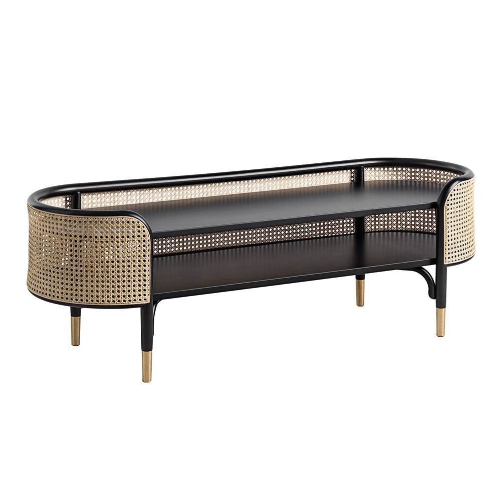 Banco Mos de diseño GTV Thonet Vienna. Banco contenedor con asiento y estantes.