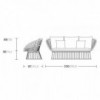 Sofá 3 Plazas pies de aluminio para exteriores colección Cala de Kettal.