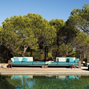 Sofá 3 plazas + Ch. Longue Landscape de Andreu World ideal para exterior.