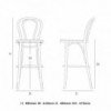 Taburete N.18 de madera diseño de mediados de XIX GTV Thonet Vienna.