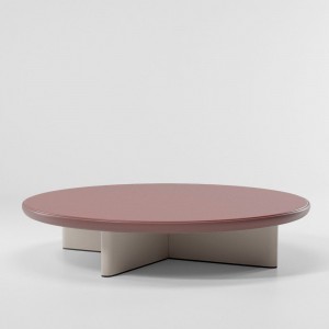 Mesa Centro Ø180 exterior con base en aluminio, colección Cala de Kettal.