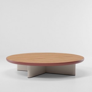 Mesa Centro Ø180 exterior con base en aluminio, colección Cala de Kettal.