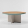 Mesa Comedor Ø180 exterior con base de aluminio, colección Cala de Kettal.