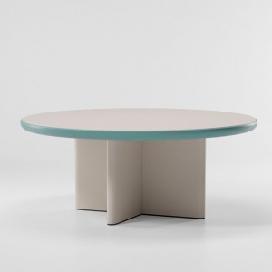 Mesa Comedor Ø180 exterior con base de aluminio, colección Cala de Kettal.