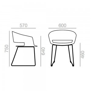 Sillón Ronda patín Andreu World. Diseño moderno ideal para exteriores.