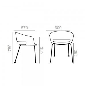 Sillón Ronda 4 patas Andreu World. Diseño moderno ideal para exteriores.