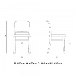 Silla N. 811 Rejilla de GTV Thonet Vienna. Clásica silla de diseño de salón.