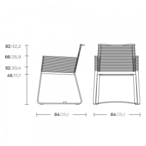 Sillón Comedor exteriores pies en aluminio de la colección Landscape de Kettal.