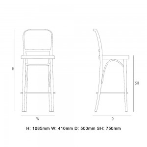 Taburete N. 811 Rejilla de GTV Thonet Vienna. Sillas y taburetes de diseño.