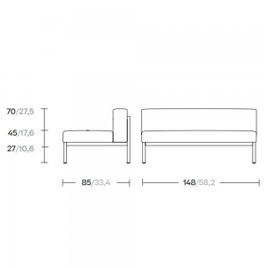 Módulo Central aluminio diseñado para exteriores, colección Landscape de Kettal.