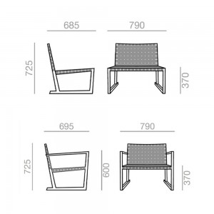 Butaca Serena Teak Andreu World . Diseño de sillas modernas para exterior.