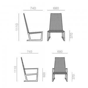 Butaca Serena Teak alta Andreu World. Diseño moderno para exterior.