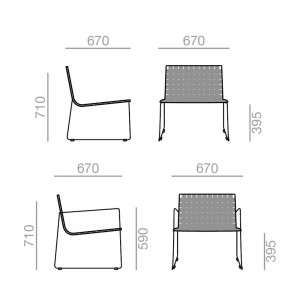 Butaca Trenza Andreu World. Mueble diseñado para ambientes exteriores.