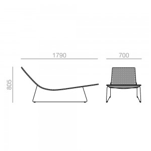 Tumbona Trenza Andreu World. Diseño de mueble elegante para piscina.