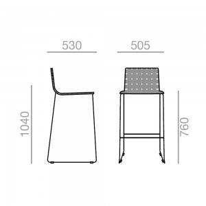 Banqueta Trenza de Andreu World.  Diseño de mueble elegante para bar.