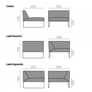 Sofá Siesta Andreu World. Mueble tapizado moderno ideal para exteriores.