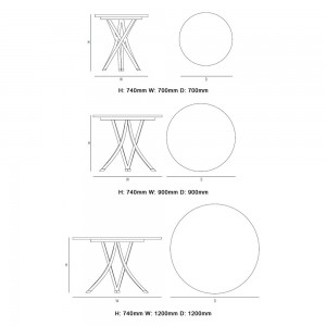 Mesa comedor Rehbeintisch de GTV Thonet Vienna. Mesas redondas de comedor.