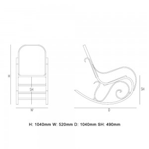 Mecedora Schaukelstuhl GTV Thonet Vienna. Sillones mercedora para salón.
