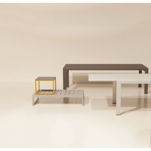 Mesa extensible 6 a 10 personas aluminio, colección Landscape de Kettal.