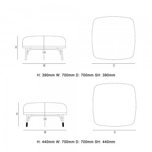 Puff Targa de GTV Thonet Vienna. Colección de sofás y puffs para hogar.