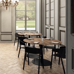 Mesa Núcleo de Punt mobles. Mesa contract para cafeteria. Mesas de diseño moderno.