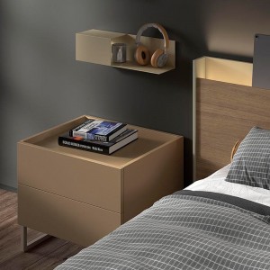 Mesita noche dos cajones Nox de Arlex. Muebles de diseño.