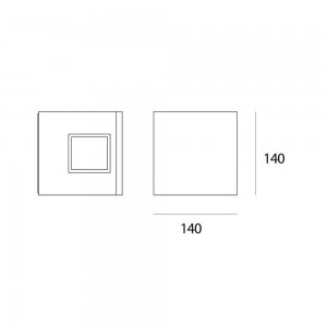 Aplique Effetto 14 Quadro 4 Outdoor Artemide. Diseño minimalista para exteriores.