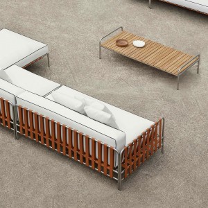 Sofá modular 1 Onsen de Gandia Blasco. Muebles de diseño moderno para exteriores.