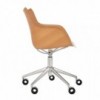 Silla Q/wood de Madera con ruedas en estructura cromada o acero pintado.