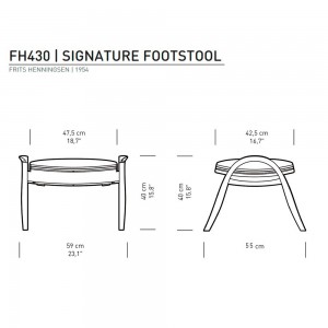 Reposapiés FH430 de Carl Hansen and Son con diseño modernos y acabados de lujo.