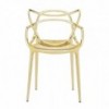Silla de polipropileno Masters metalizada de Kartell con diseño original.