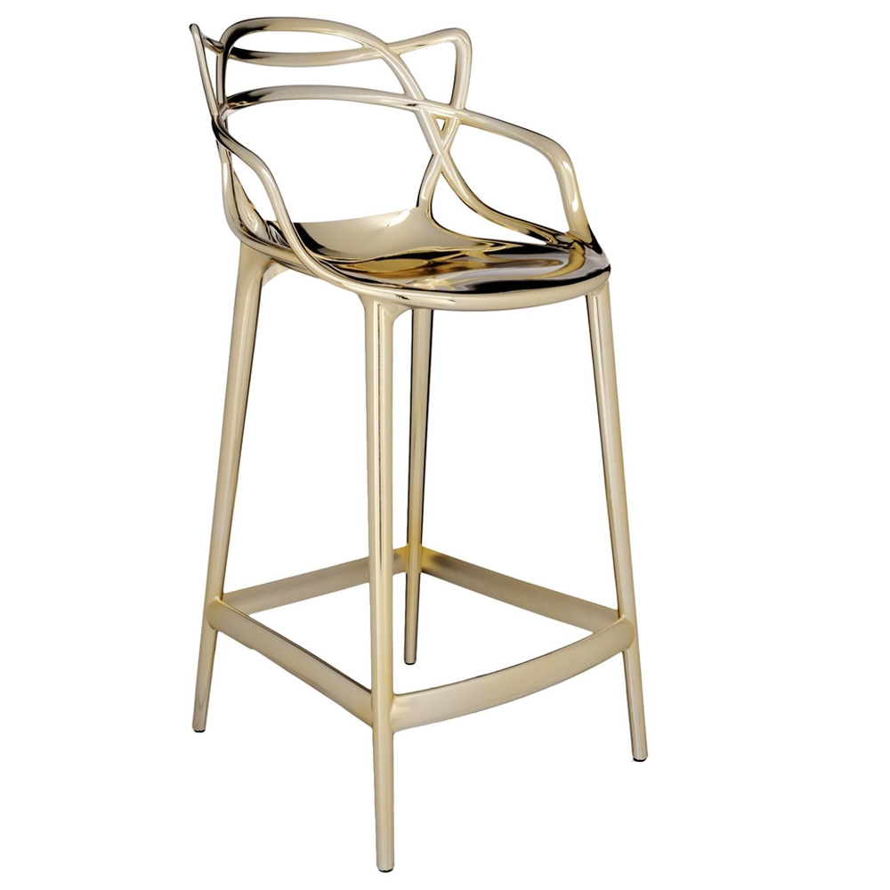 Taburete Masters metalizado de Kartell. Diseño elegante con calidad italiana.