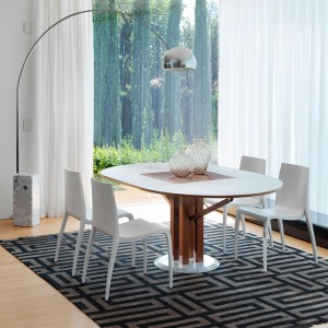 Mesa Flower Marquina de Horm. Mesas fijas y extensibles de diseño italiano.