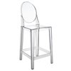 Taburete con respaldo redondo One More de Kartell. Ideal para exteriores.