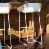 Taburete Counter Textile de Gandia Blasco con respaldo bajo para exterior.