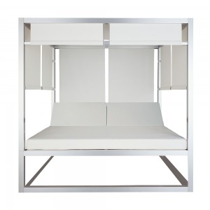 Cama Daybed Elevada para exterior de Gandía Blasco. Camas de diseño con parasol.