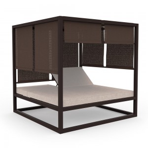 Cama Daybed Elevada para exterior de Gandía Blasco. Camas de diseño con parasol.