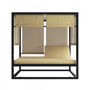 Cama Daybed Elevada para exterior de Gandía Blasco. Camas de diseño con parasol.