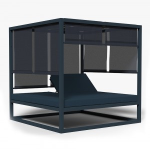 Cama Daybed Elevada para exterior de Gandía Blasco. Camas de diseño con parasol.