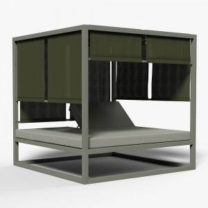 Cama Daybed Elevada para exterior de Gandía Blasco. Camas de diseño con parasol.
