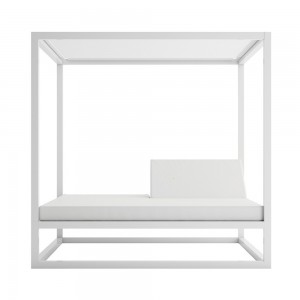Cama Daybed Elevada Techo Lona Fija de Gandía Blasco para exteriores.