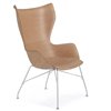 Sillón K/Wood de Madera 3D curvada en estructura cromada o acero pintado.