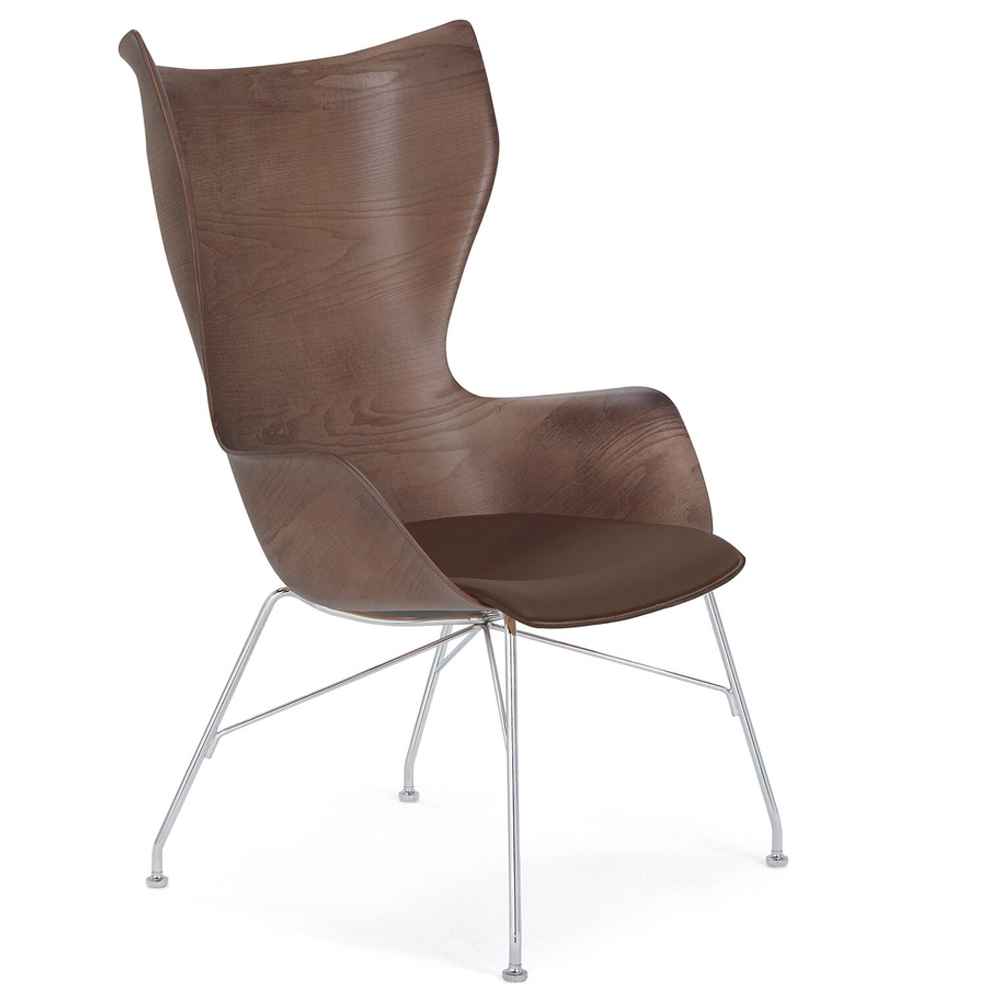 Sillón K/Wood de Madera en estructura de acero. Ideal para salones.