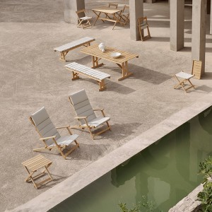 Mesa auxiliar outdoor BM5868 de Carl Hansen & Son. Mesas de diseño nórdico.