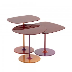 Mesa auxiliar Thierry Indoor Kartell. Mesa de centro en vidrio de color.