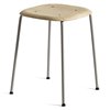 Taburete Soft Edge 70 con asiento de madera y patas de acero de Hay para cafés y restaurantes.
