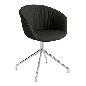 Silla AAC 21 tapizado Soft de aluminio y polipropileno tapizada y acolchada de Hay ideal para las oficinas.