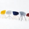 Silla AAC 21 tapizado Soft de aluminio y polipropileno tapizada y acolchada de Hay ideal para las oficinas.